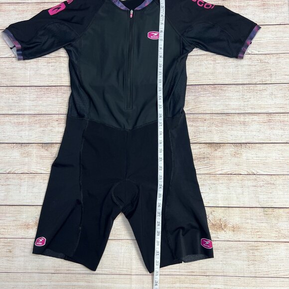 Sugoi Womens Cycling Tri Suit Large Black Pink One Piece Triathlon Padded Shorts - Picture 6 of 16